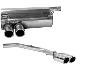 Silencieux AR sortie OO diamètre 76mm à lèvres découpé à 20° avec tuyau AR sortie OO Gauche - 659.70 HT 